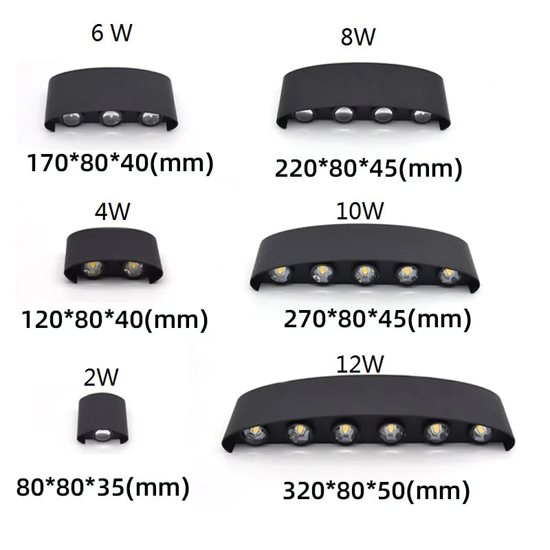Modern Up & Down LED Wall Light Series for Hotels, Restaurants & Homes