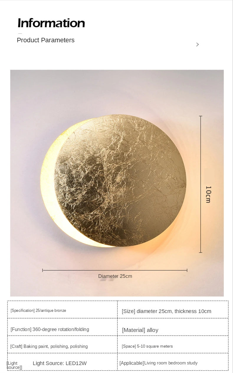 Modern Round LED Wall Lamp for Restaurants, Hotels & Elegant Homes