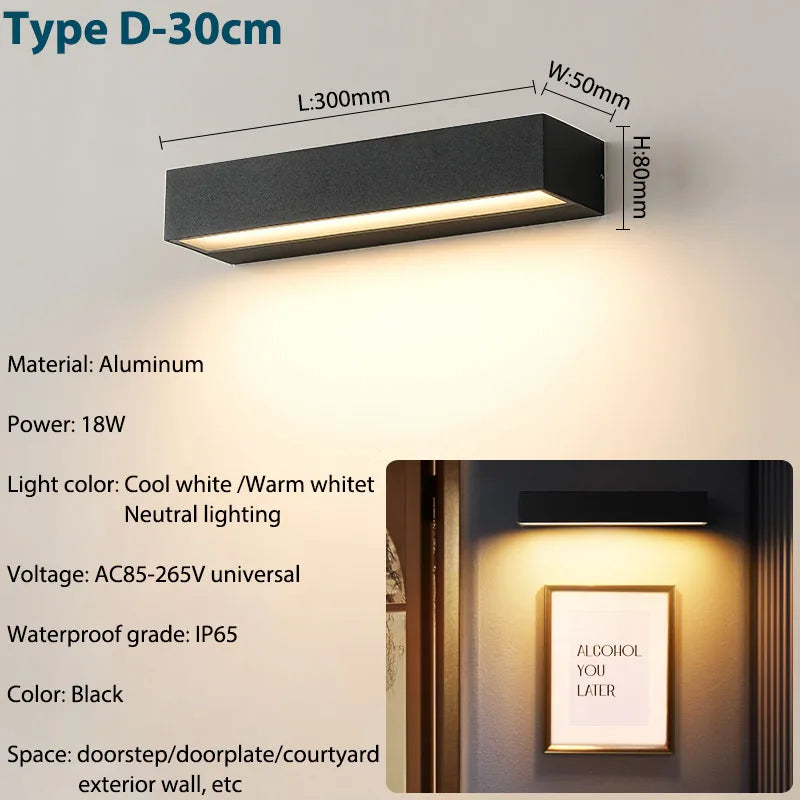 Modern Outdoor LED Wall Sconce for Hotels, Gardens & Homes