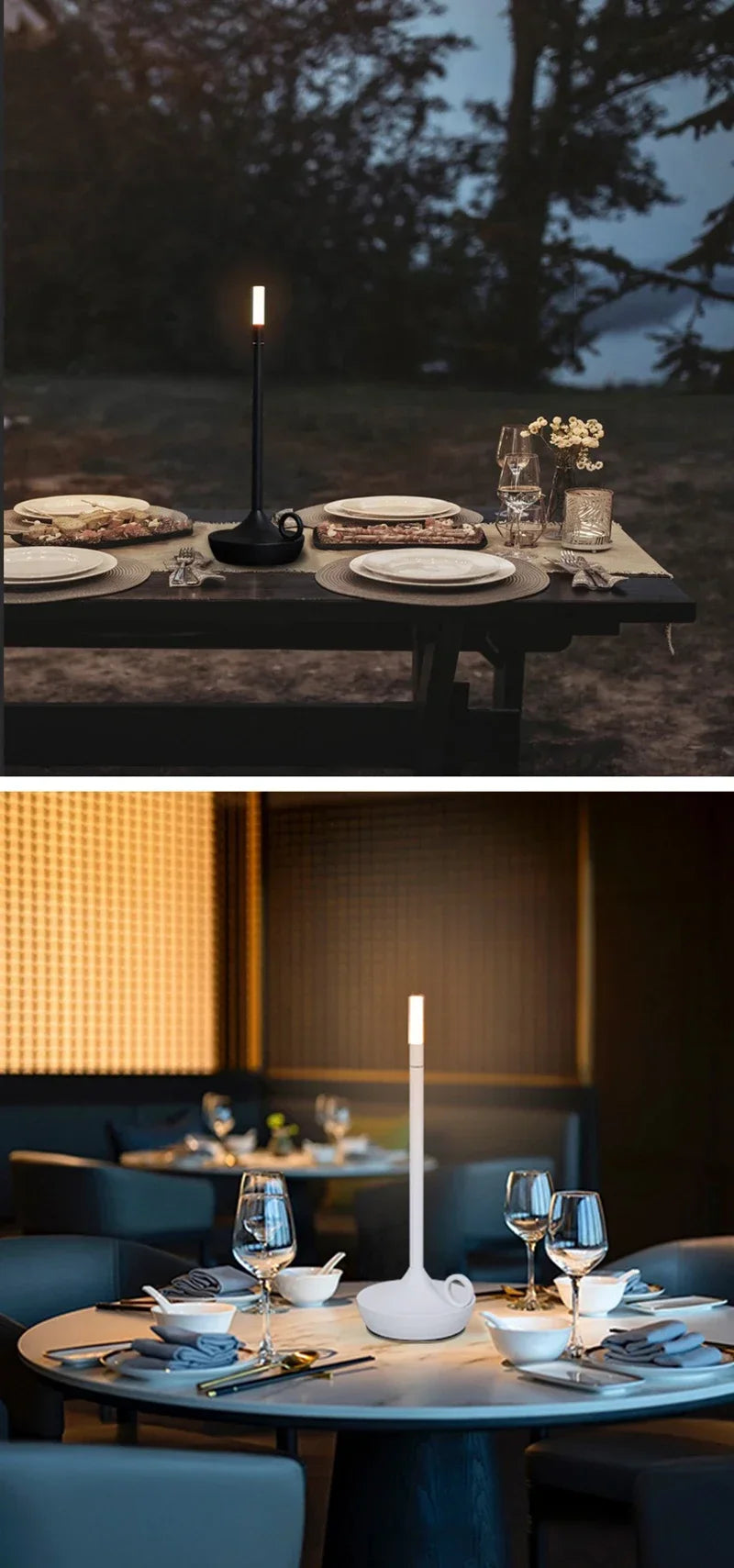 Rechargeable LED Candle Table Lamp for Restaurants & Bars