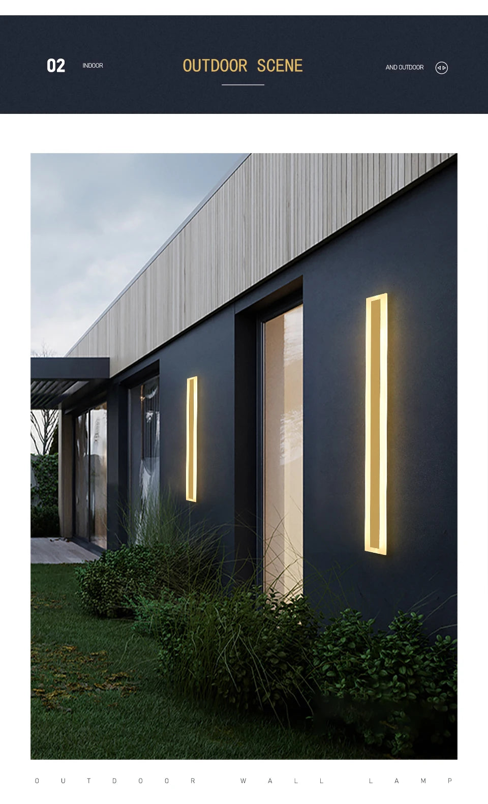 Architectural Long LED Wall Light for Restaurants, Hotels & Gastro Terraces