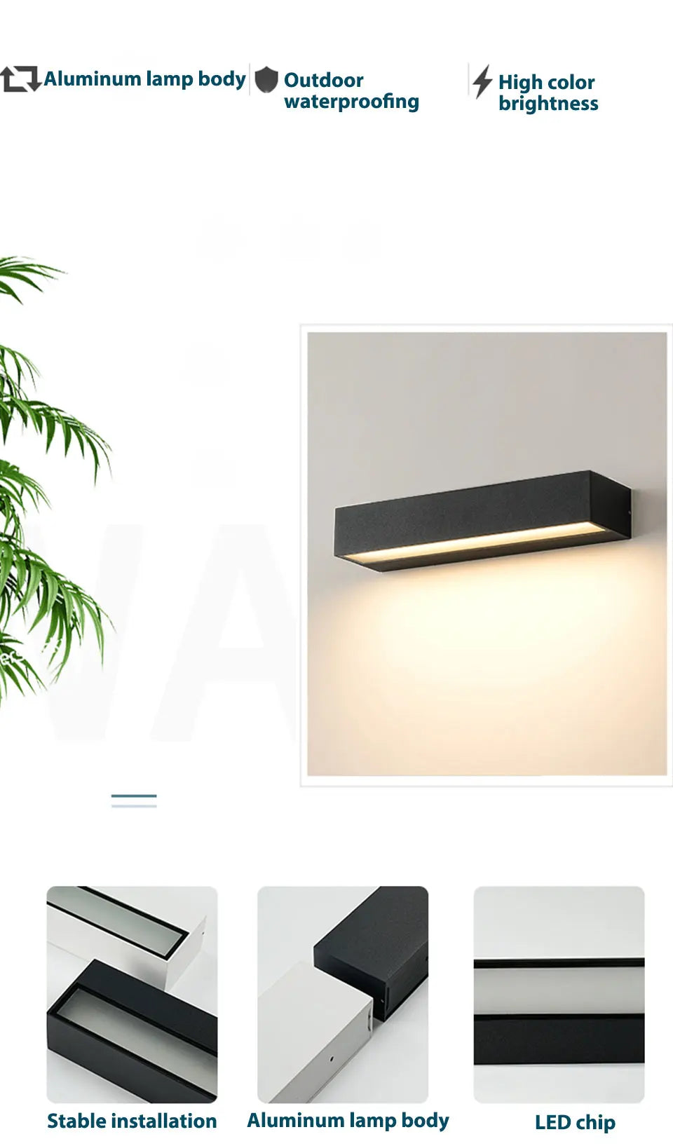 Modern Outdoor LED Wall Sconce for Hotels, Gardens & Homes