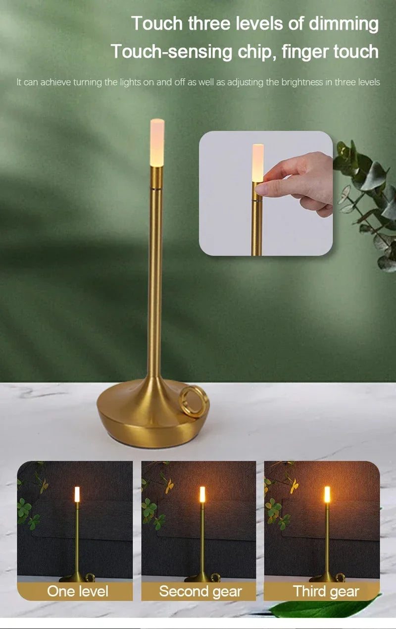 Rechargeable LED Candle Table Lamp for Restaurants & Bars