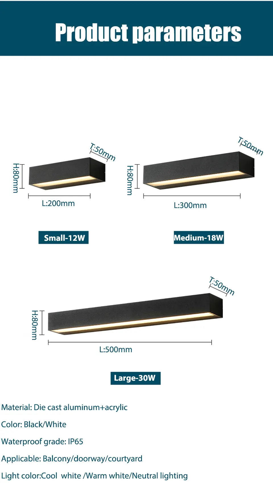 Modern Outdoor LED Wall Sconce for Hotels, Gardens & Homes