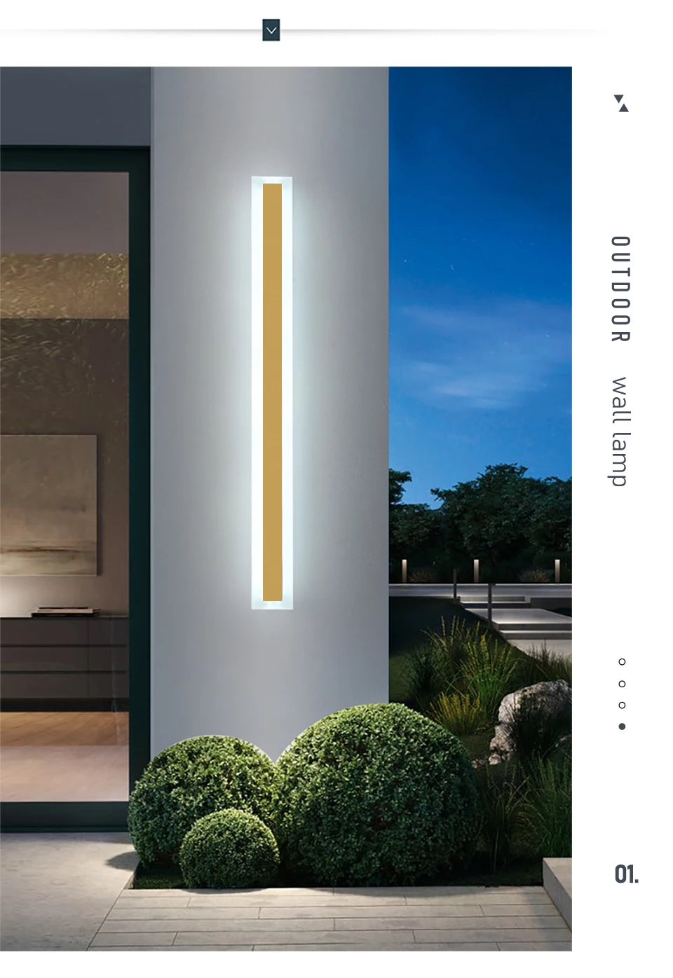 Architectural Long LED Wall Light for Restaurants, Hotels & Gastro Terraces