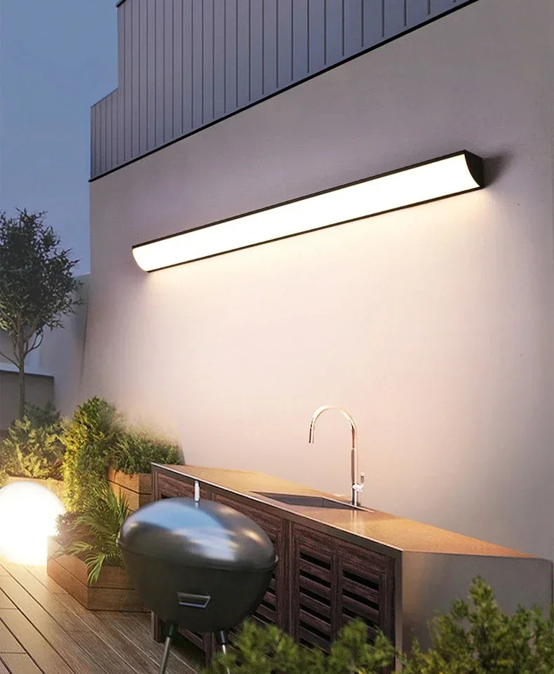 Modern Outdoor LED Strip Wall Light for Hotels, Restaurants & Homes