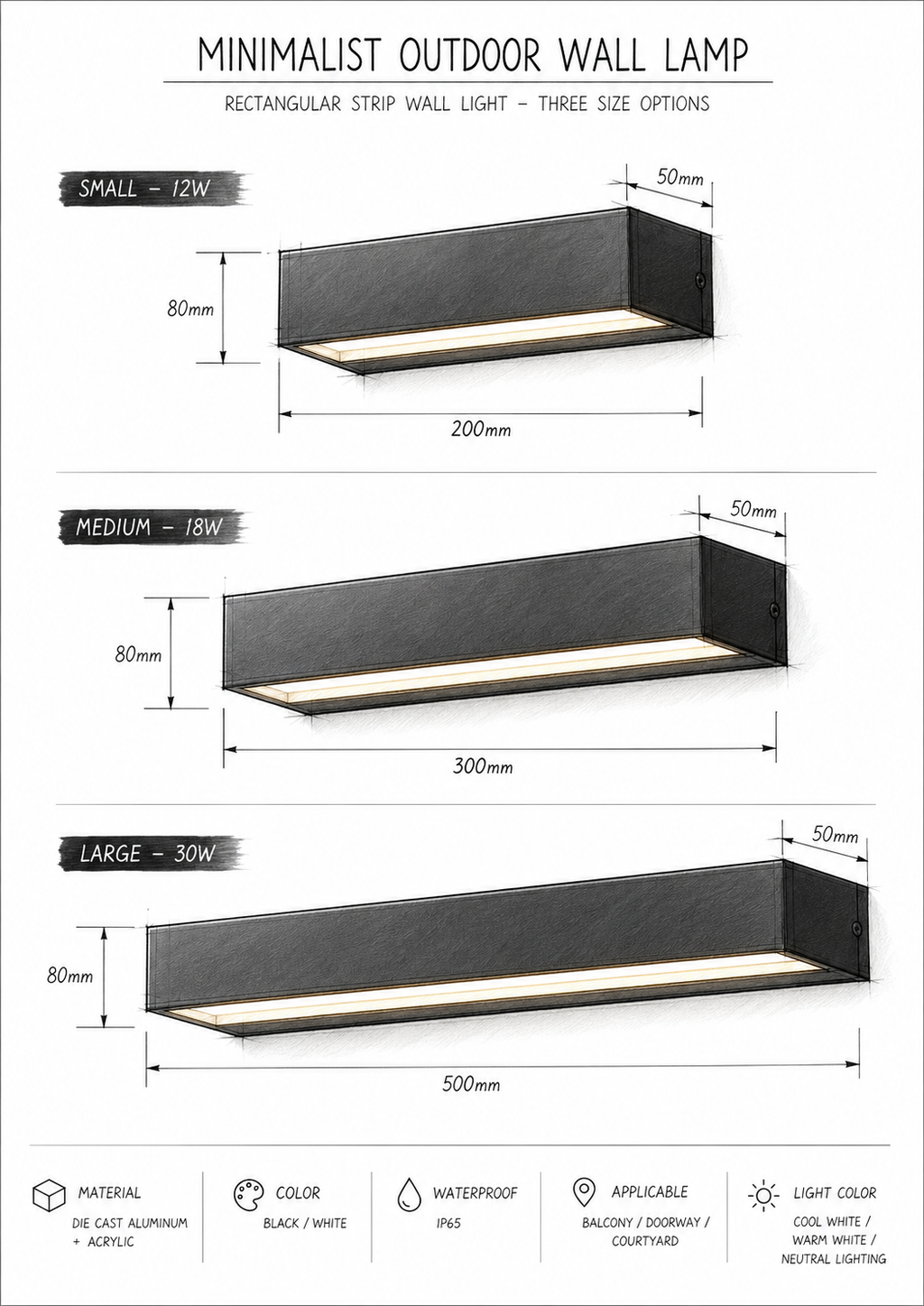 Modern Outdoor LED Wall Sconce for Hotels, Gardens & Homes