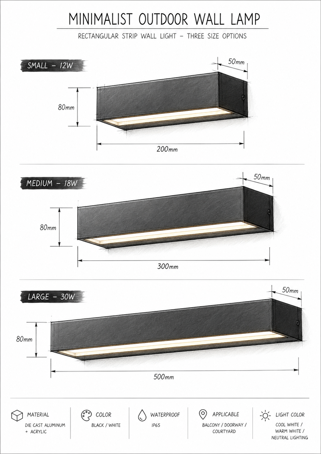 Modern Outdoor LED Wall Sconce for Hotels, Gardens & Homes