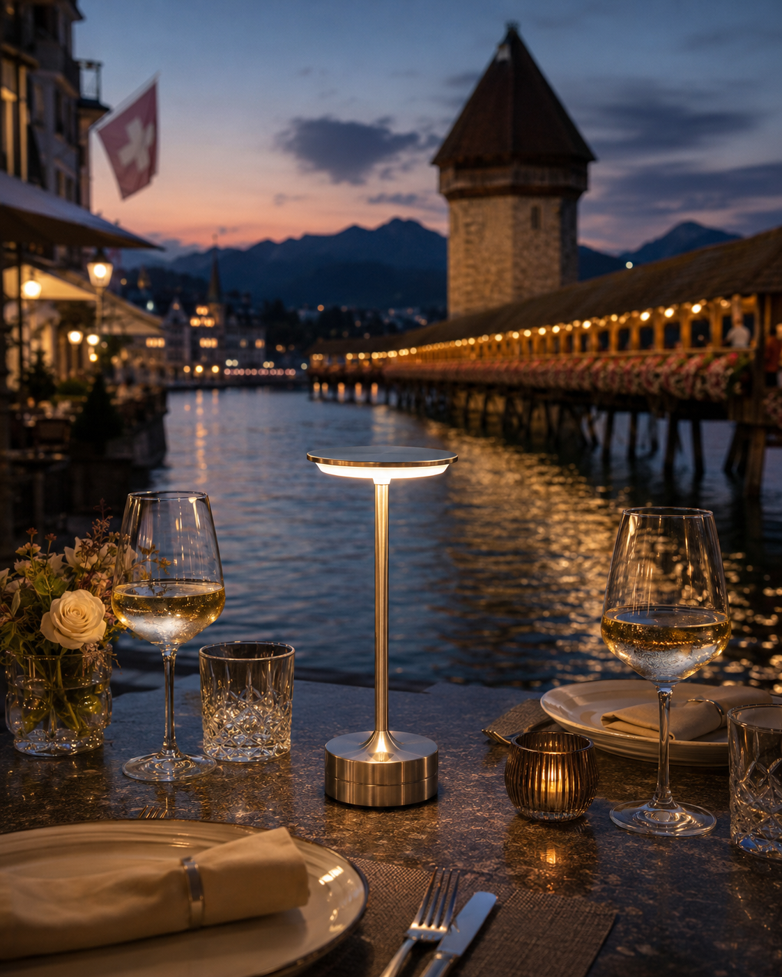 Cordless Rechargeable Table Lamp for Restaurants & Hotels