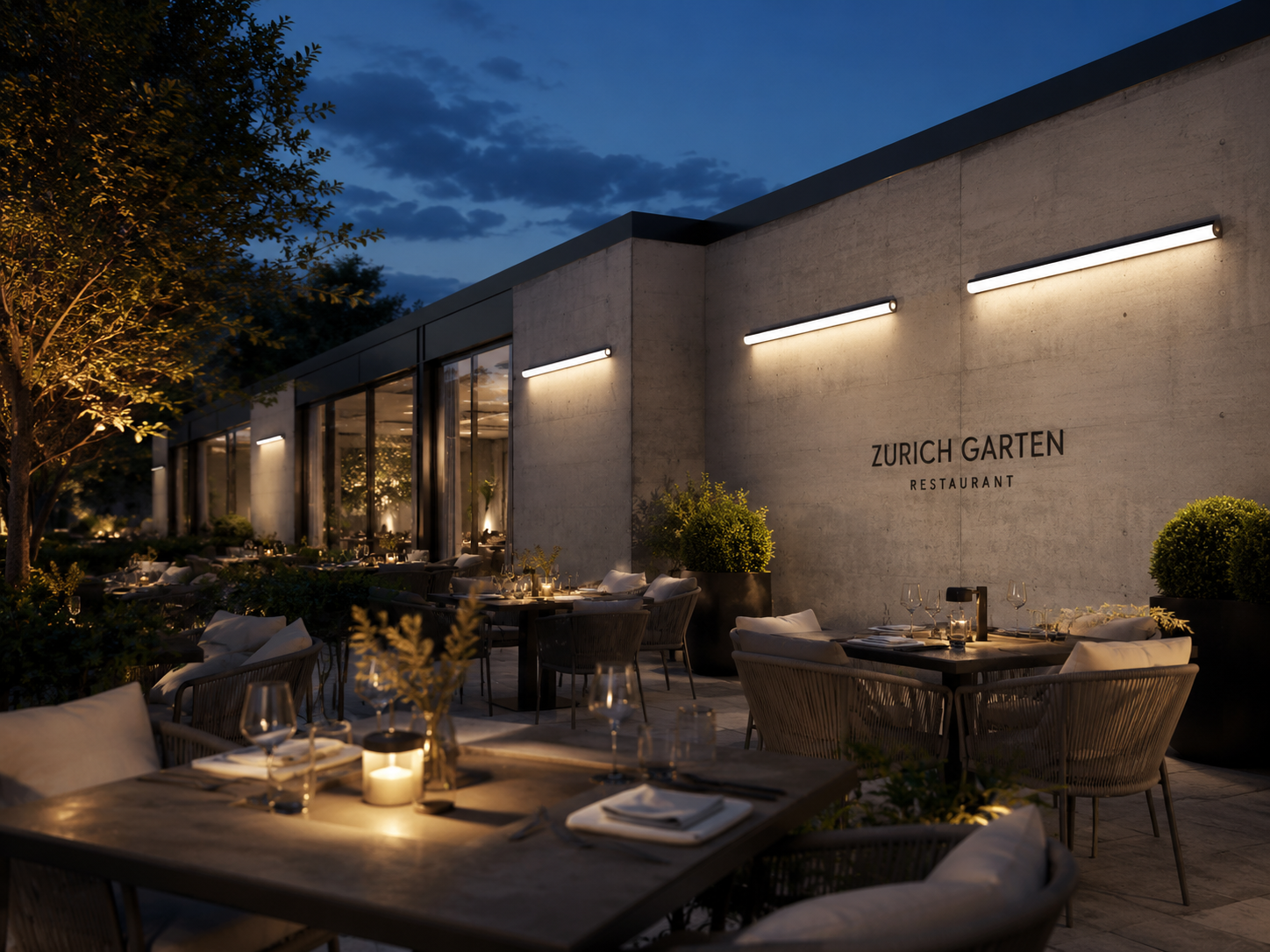 Modern Outdoor LED Strip Wall Light for Hotels, Restaurants & Homes